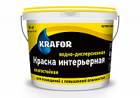 Краска ВД "KRAFOR" латексная интер.влагостойкая, 6.5кг